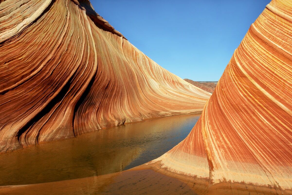 Fototapete PAPERMOON "Wellen Pariah Canyon", bunt, B:1,5m L:1,11m, Vlies, Tapeten, Fototapete