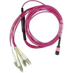 BlueOptics 7Z57A03573 kompatibles MPO-4xLC OM4 Patchkabel 1 Meter, Transceiver, Pink