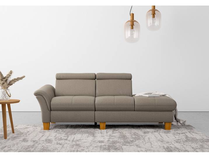 Recamiere, Braun, 206x93 cm, 100% Polyester, Motorische TV-Funktion & Bettkasten, Klassisch, Home-affaire