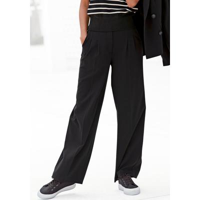 LASCANA "mit weitem Bein aus weicher und leichter Webware" Sommerhose im Business-Look, elegante Anzughose mit Taschen