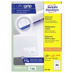 Avery-Zweckform 3475-200 Universal-Etiketten 70 x 36 mm Papier Weiß 5280 St. Permanent haftend Tintenstrahldrucker, Laserdrucker, Farblaserdrucker, Kopierer,