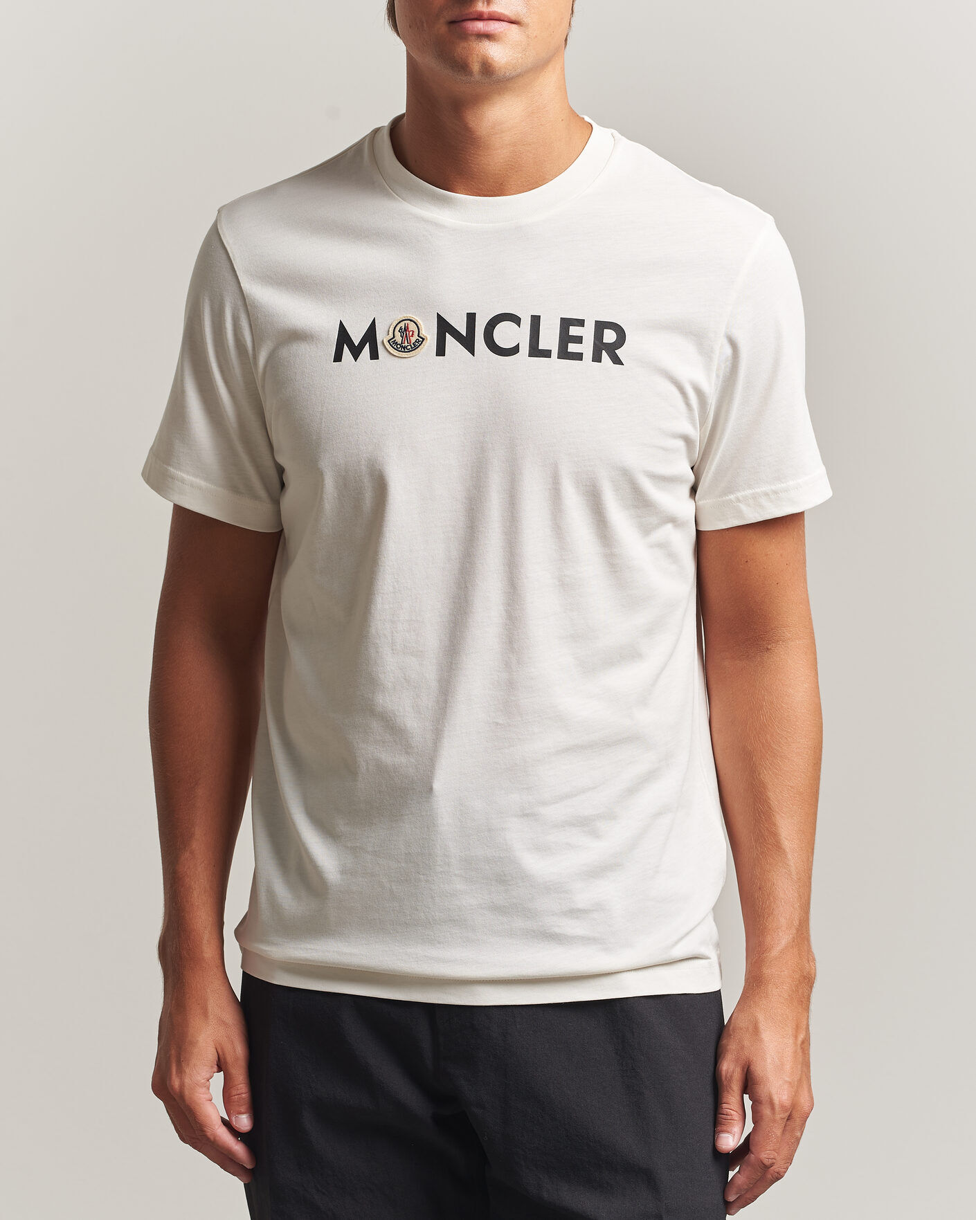 Moncler Logo Lettering T-Shirts White men M Hvid