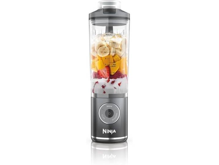 Ninja Blast Max Tragbarer Mixer, 570 ml, wiederaufladbarer Akku, Mixbecher & auslaufsicherer Deckel, 3 Mischfunktionen, macht Smoothies, Protein-Shakes, mischt Eis & gefrorenes Obst, kühles Grau