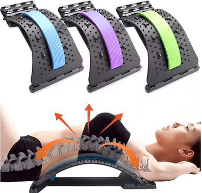 Inspire Picks Adjustable Back Stretcher For Lumbar Support Spine Alignment & Pain Relief purple