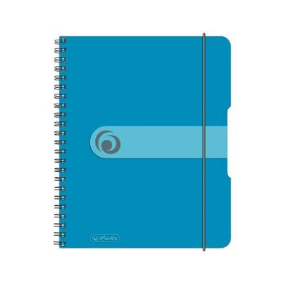 Herlitz Spiralblock A5 to go 80 Blatt kariert transparent blau