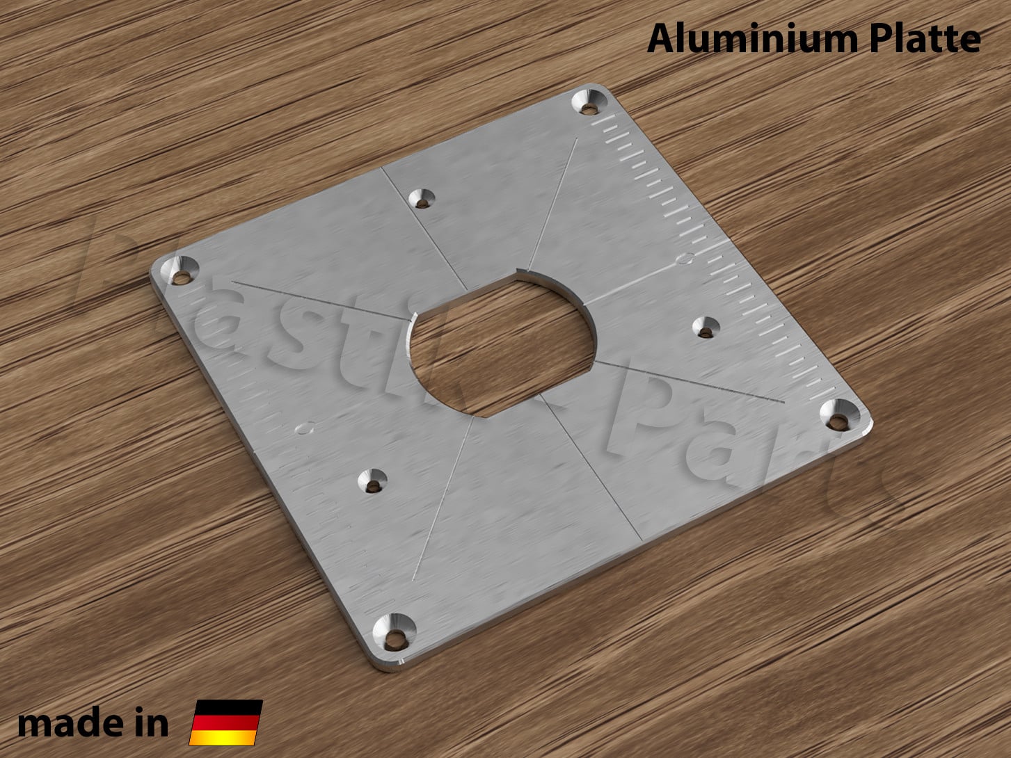 Plastik-parts ALU-montageplaat inlegplaat voor Einhell TE-RO 1255E bovenfrees