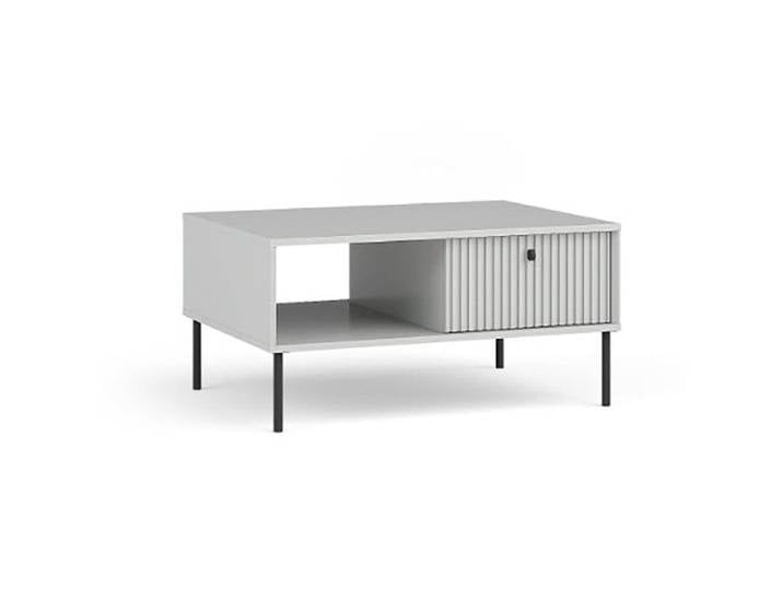 Table basse 1 porte 1 niche blanc mat Iris