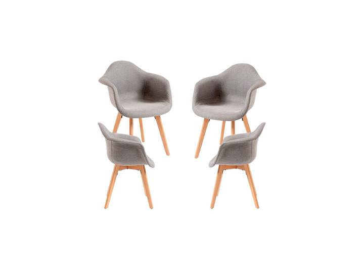 4er Set Belu Stoff Stühle - Gris