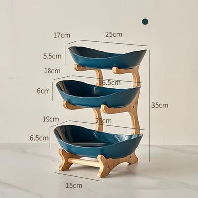 Inspired Finds 2 3 Tier Snack Serving Tray Fruit Plate Modern Candy Dish Dessert Stand For Home green3tiers