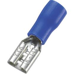 TRU COMPONENTS 1572132 Flachsteckhülse Steckbreite: 4.8 mm Steckdicke: 0.5 mm 180 ° Teilisoliert Blau 100 St.