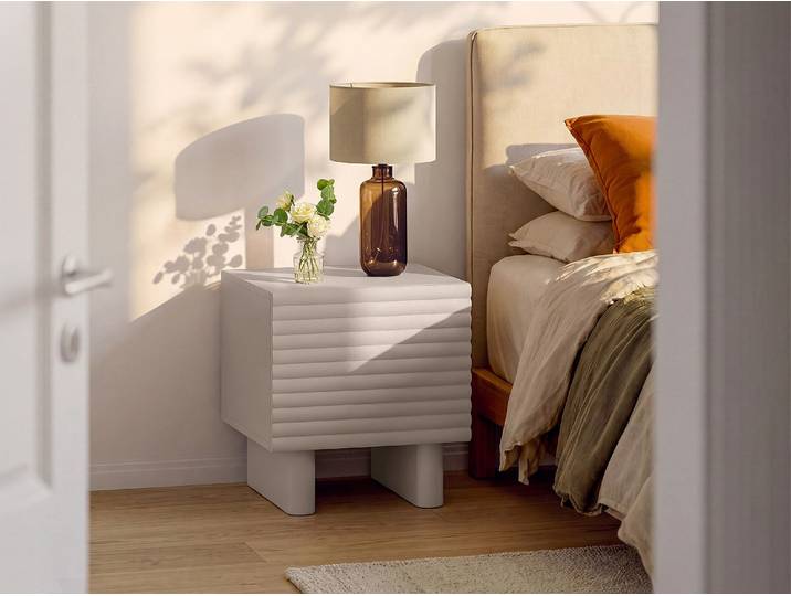 2er-Set Nachttische mit 1 Tür - MDF - Beige - LUDIMA