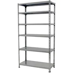 SimonRack Metallregal, 2500x1100x300 mm, 6 Ebenen, Metallboden, 200 kg Biegepunkt, Grau - Simonclick