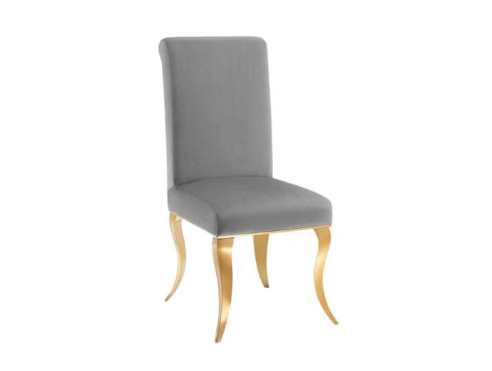 Design Esszimmerstuhl „Modern Barock“ Samt Grau / Gold Invicta Interiors