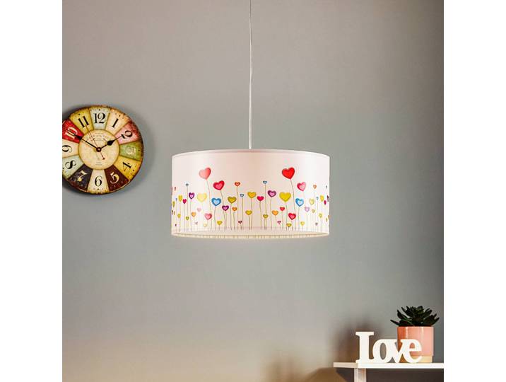 Hängelampe Hearts Maco Design, dimmbar, Multicolour, für Kinderzimmer, Kunststoff, Junges Wohnen, Pendelleuchte