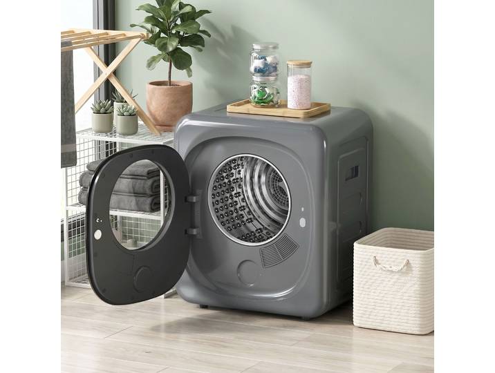 HOMCOM Sèche-linge Compact 4kg 5 Modes Minuterie Gris Noir