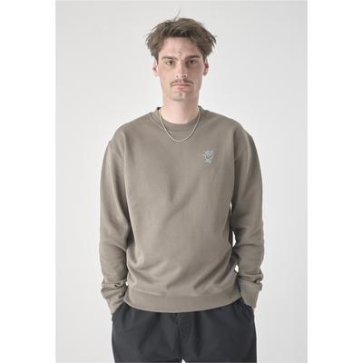 Strickpullover CLEPTOMANICX "Sketch Gull", Herren, Gr. L, braun, 100% Baumwolle, bestickt, normal, Rundhals, Pullover Strickpullover, mit lockerem Schnitt