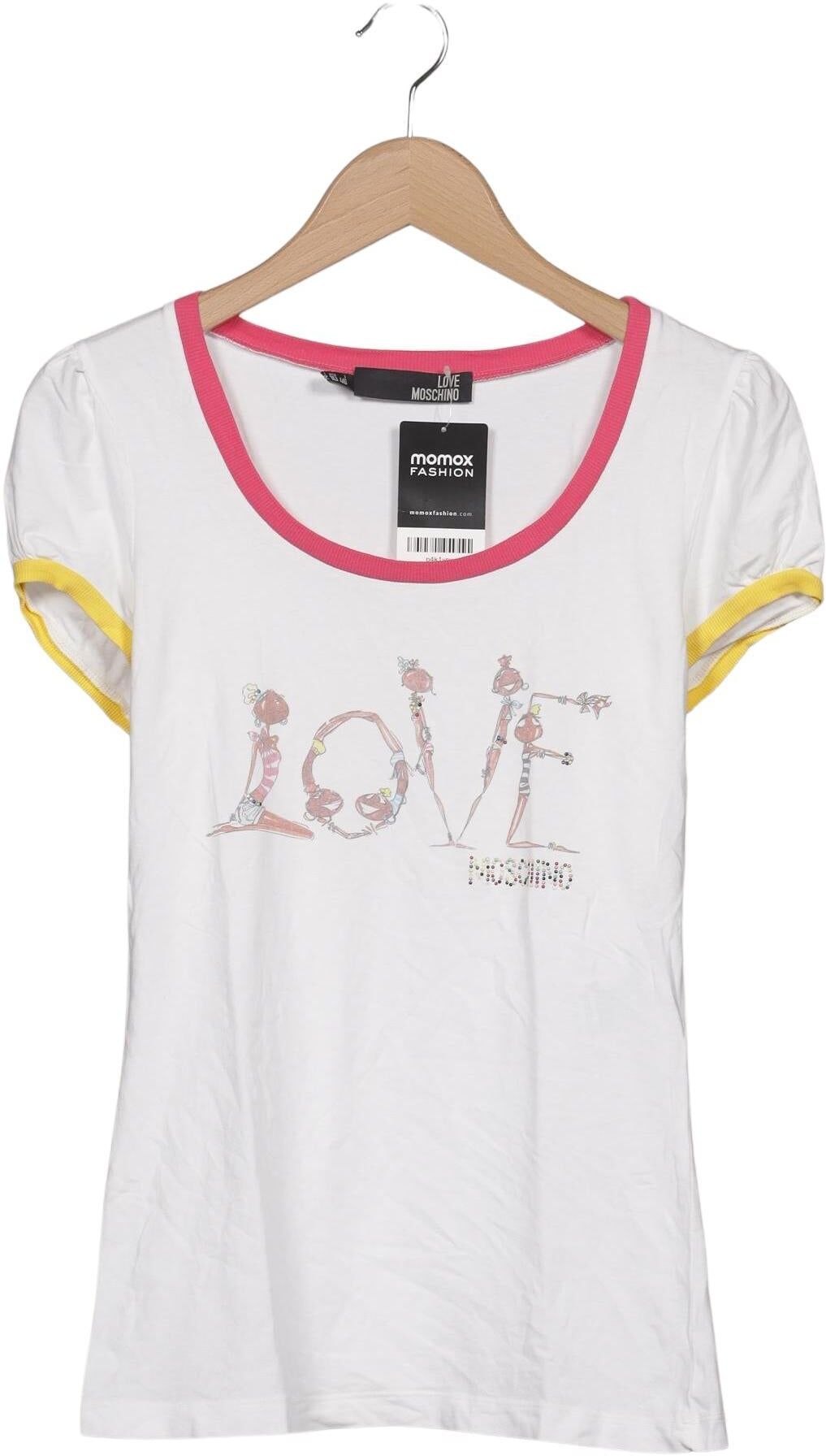 Love Moschino Damen T-Shirt, Weiß, Gr. S, Elasthan / Baumwolle - Second Hand