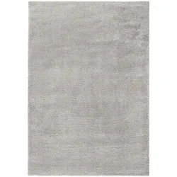 Teppich Hochflor LYNE einfarbig Polypropylen 120x170 cm Grau flauschig kuschelig modern Designerteppich Wohnzimmerteppich | Kadima Design