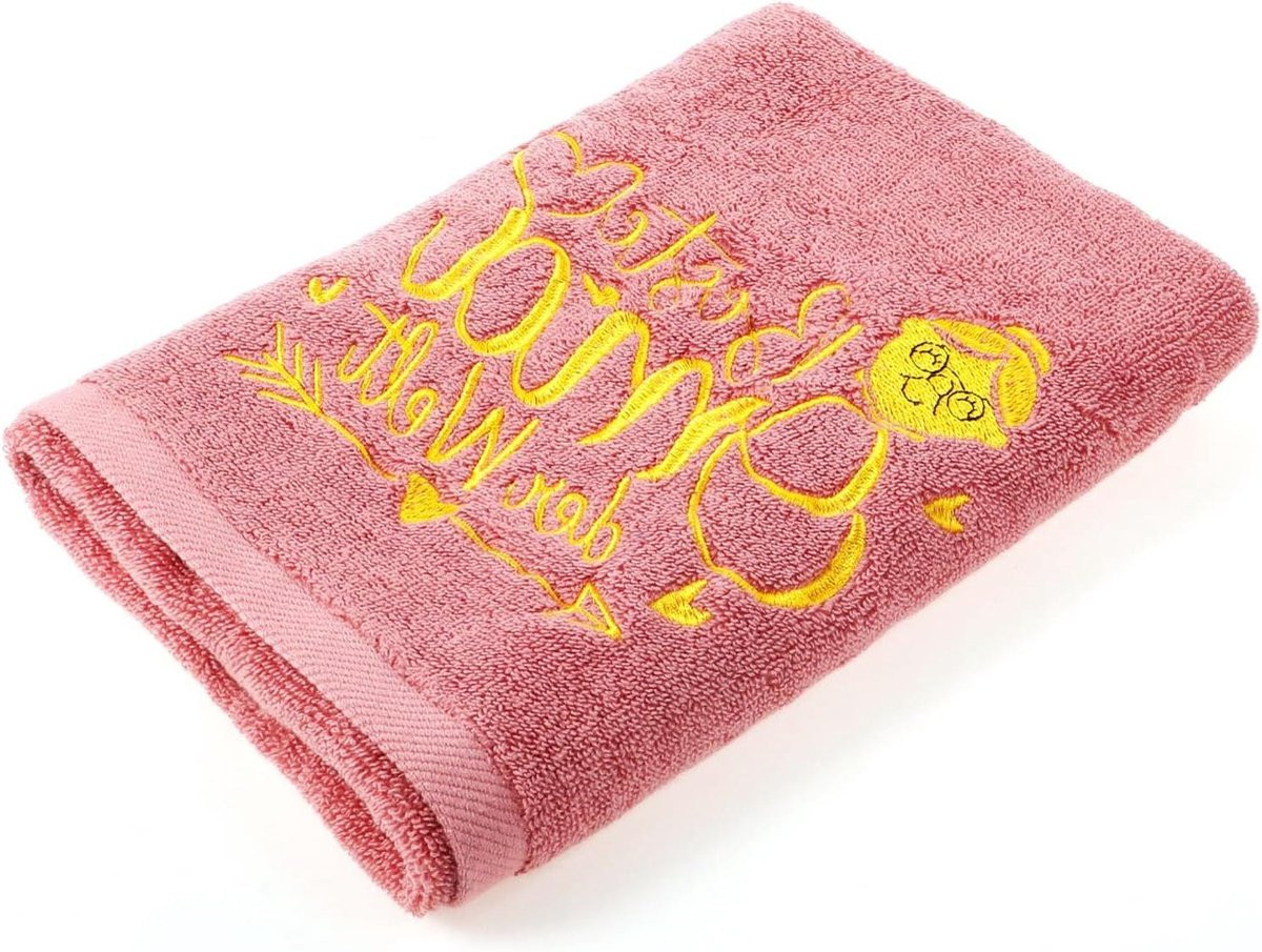 Zachte katoenen handdoekenset voor oma - Roze - 1 stuk