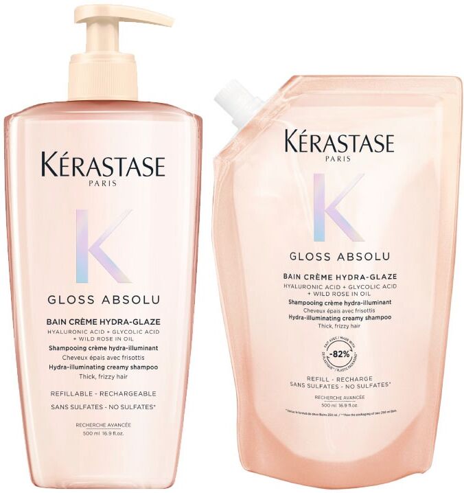 Kérastase Gloss Absolu Bain Crème Hydra-Glaze 500ml & Refill Pouch D