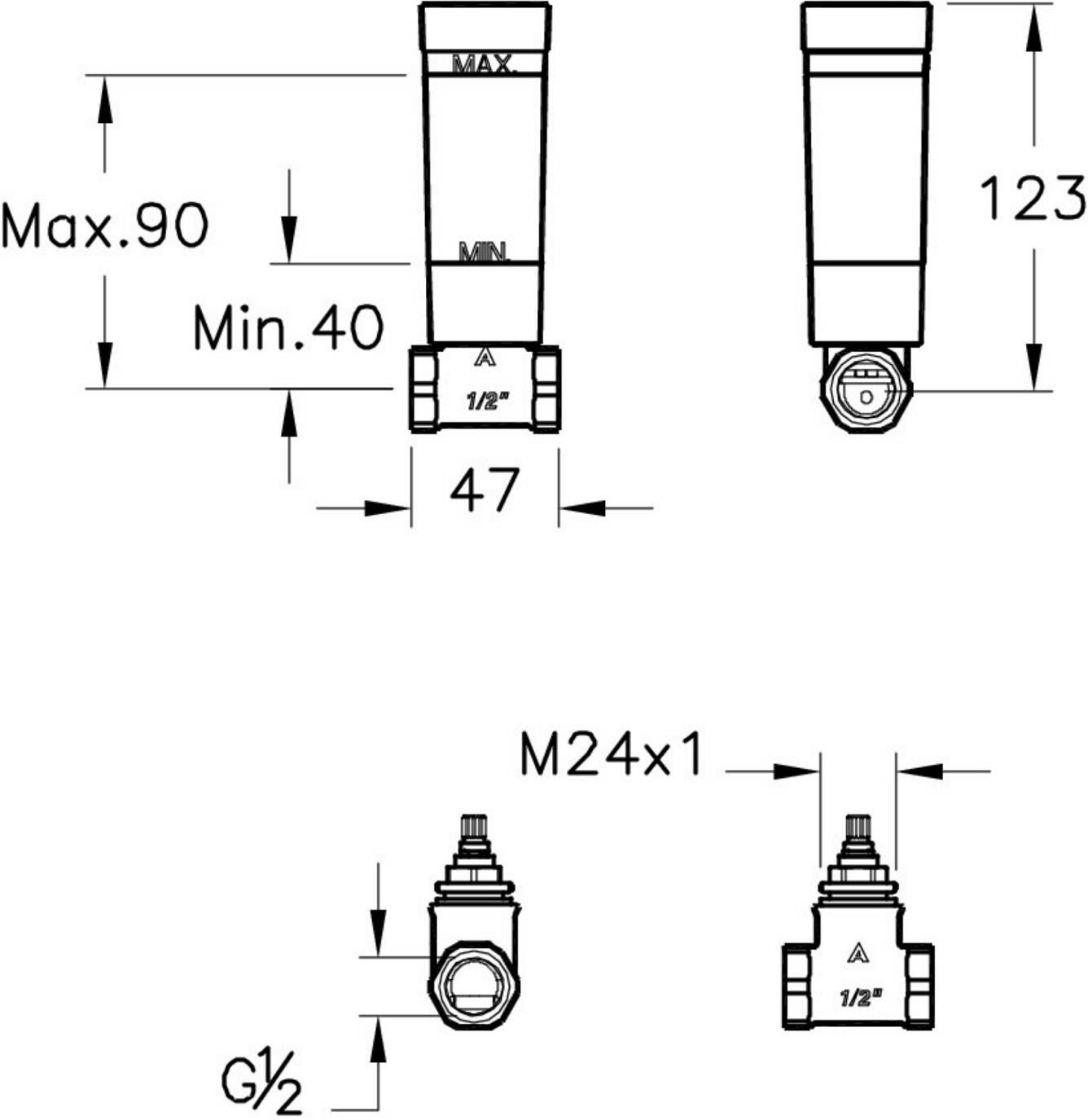 VitrA Unterputzkörper für Absperrventil 1/2", Badarmaturen, A41441,