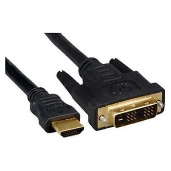 Logo Video-Kabel DVI-Stecker (18+1) - HDMI-Stecker, 3m, goldene Konnektoren, schwarz, Blister (3 m) (25252)
