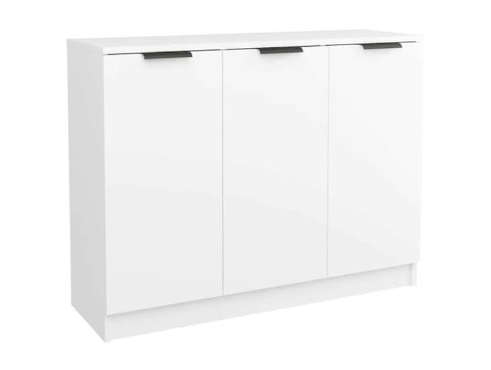 HGFDVCMR Sideboard Weiß 90,5x30x70 cm Beistellschrank Holzwerkstoff Kompakter Kommodenschrank mit 3 Türen für Flur und Wohnzimmer, pflegeleichte Oberfläche.