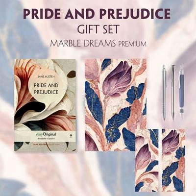 Pride and Prejudice (with audio-online) Readable Classics Geschenkset + Marmorträume Schreibset Premium, Set von Jane Austen, EasyOriginal Verlag,