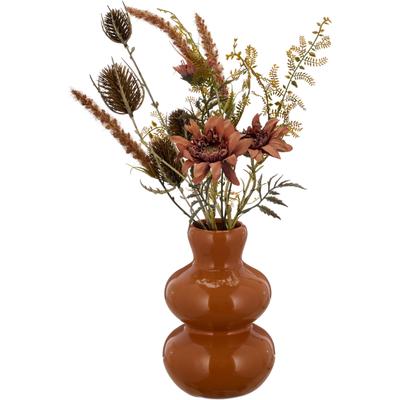Kunstblumenstrauß CREATIV GREEN "Margeritenstrauß in Vase", braun (zimt), Kunstpflanzen, B/H/L: 50cm, 2 Stk., Keramik, Kunststoff, Polyester, in eleganter Farbgebung, H:50cm