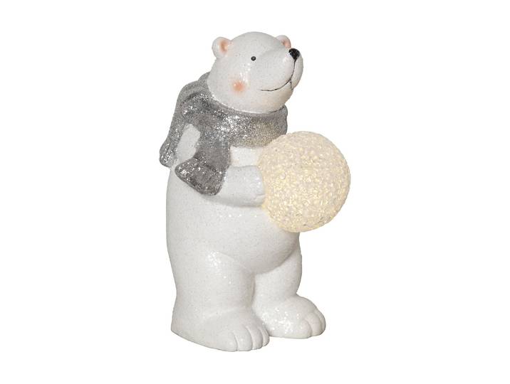 Dekofigur Polare, 45066 cm, Weiss , weiss (weiß), B/H/T: 15cm x 20,5cm x 11cm, Dekofiguren, Dekofigur