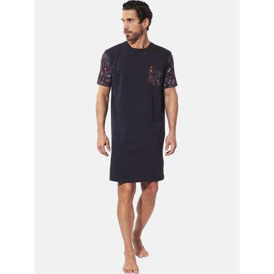 Pyjama BABISTA "Nachthemd BELVIAN", Herren, Gr. M, blau (dunkelblau), Obermaterial: 100% Baumwolle CO., Homewear-Sets Pyjama