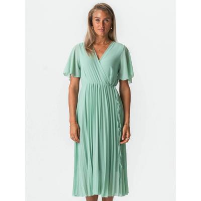 Jerseykleid TEESHOPPEN "TEESHOPPEN Dress Lina", Damen, Gr. Mx34, grün, Obermaterial: 100% Polyester, Kleider Jerseykleid