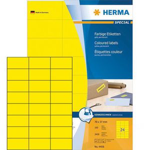 Herma Special 4406 Etiketten gelb 70x37 permanent, 2400 Stück