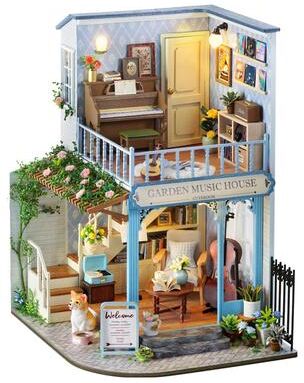 Trendy Discount Goods Mini House Bookshelf Dollhouse Kit, DIY 3D Puzzle Assembly Building Model, Handmade For Teens And Adults bc 003 a