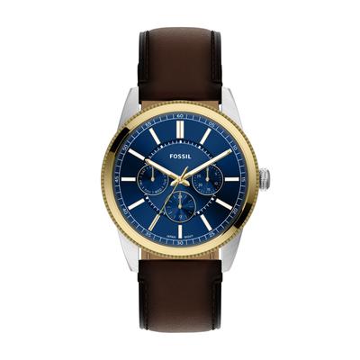 Quarzuhr FOSSIL "Pearson", braun (dunkelbraun, schwarz), Armbanduhren, Herren, Quarzuhr, Armbanduhr, Lederarmband, analog, Tag, Wochentag, 12/24-Std.-Anzeige