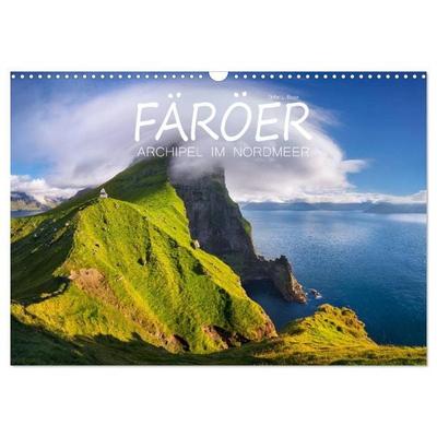 Färöer - Archipel im Nordmeer (Wandkalender 2027 DIN A3 quer), CALVENDO Monatskalender