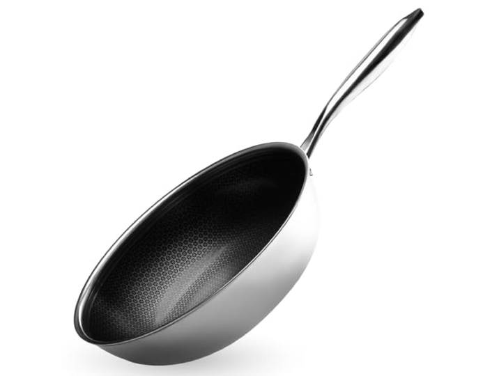 Onyx Cookware Wokpfanne 30 cm – Beschichtete Pfanne Induktion Für alle Herdarten; kratzfeste Antihaft-Oberfläche; 3-Schicht Edelstahl/Aluminium; PFAS-frei; ofenfest bis 260 °C
