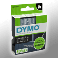 Dymo Label Band D1 45020 (S0720600) weiß auf transparent 12mm x 7m