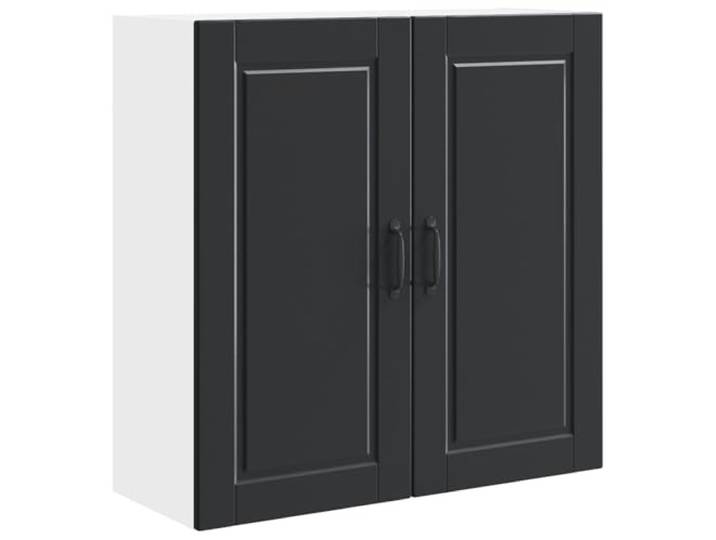 GPWERSDF Wandschrank Porto Schwarz 80x31x80 cm Holzwerkstoff Wandmontiert, Viel Stauraum, Moderne Küche, Robust, Pflegeleicht