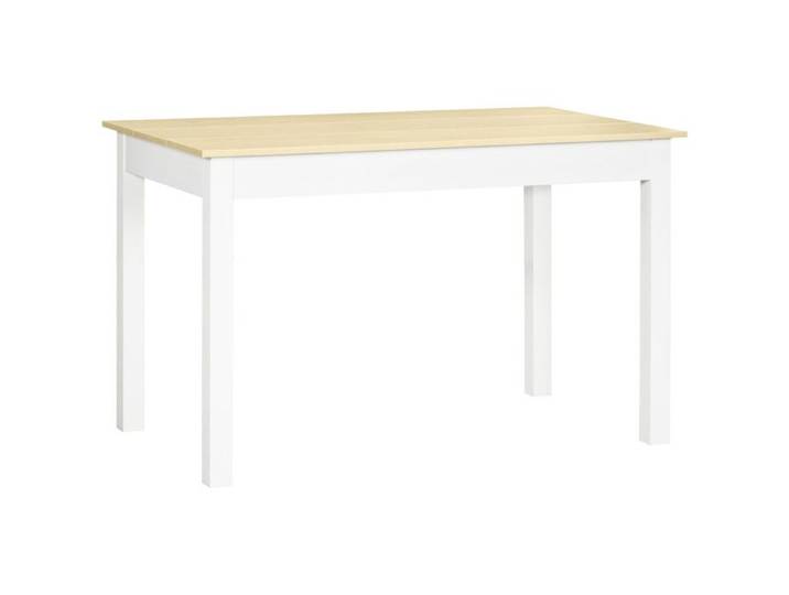 Table à manger 4-6 personne SOLIS aspect bois clair et blanc