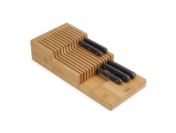 Joseph Joseph DrawerStore Porte Couteaux Vide\, Jusqu'à 12 Couteaux de Cuisine\, Organisation des Tiroirs\, Bambou\, Bamboo