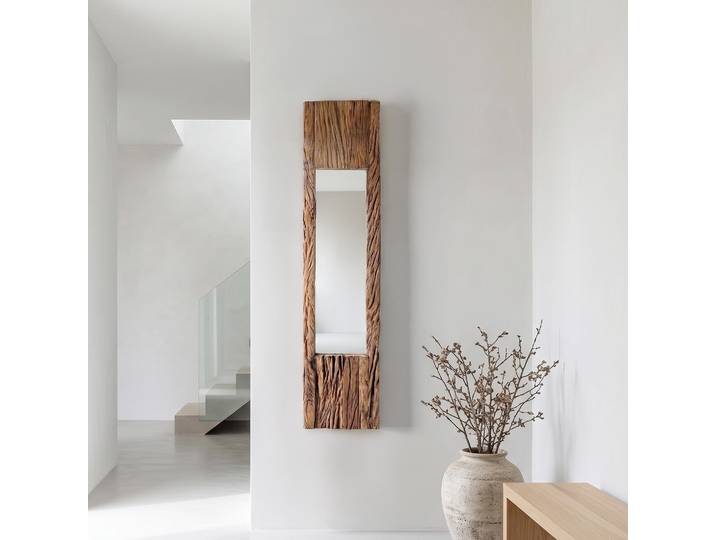 Miroir en bois brut rectangulaire 25 x 120 cm - Tree