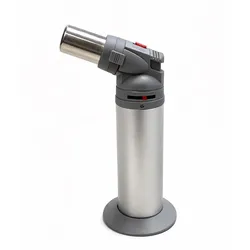 Lit Gas – Kompakter Küchen-Gasbrenner 15 cm, Standfuß Ø 6 cm nachfüllbar mit Butangas, regulierbare Flamme und Kindersicherung