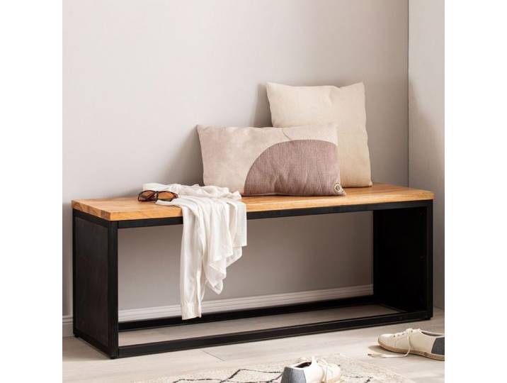 WOHNLING Banc 120x35x45 cm Bois Massif Acacia Effet Pierre