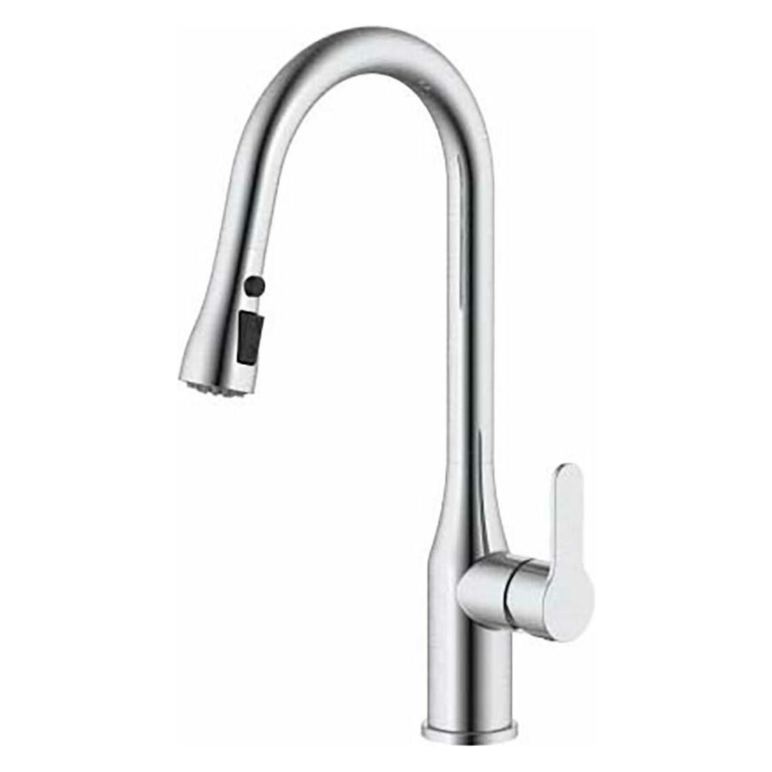 Verhal Brushed silver high spout kitchen single-lever mixer tap trazo series (60617633)