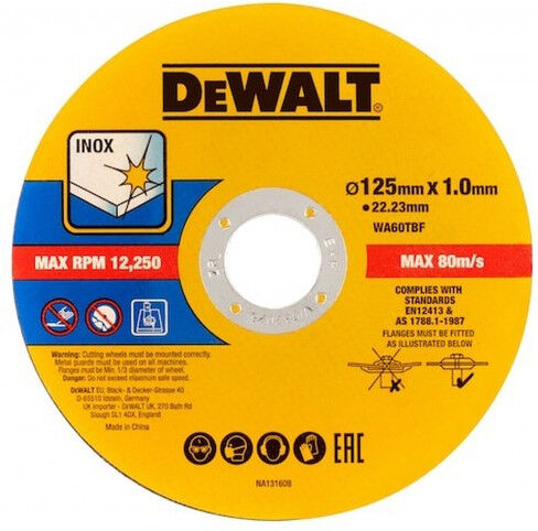 DeWALT DT20598-QZ Disque a tronçonner 125 x1 x 22,2mm 50 pce
