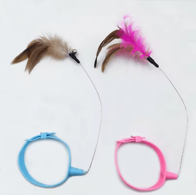 Inspire Picks Interactive Feather Cat Fishing Wand Toy With Flexible Steel Wire 2pcs