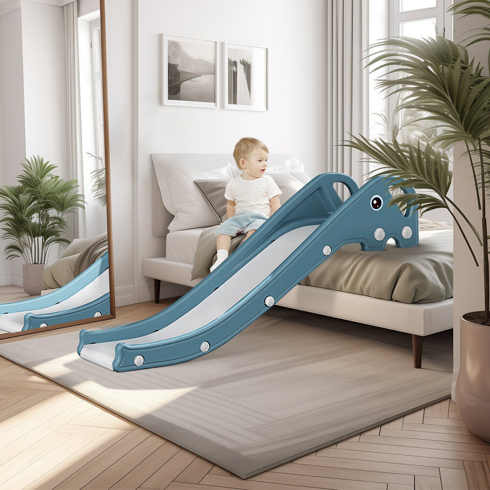 Lily Manor Indoor Slide Blue 120cm H X 33cm W X 125cm D