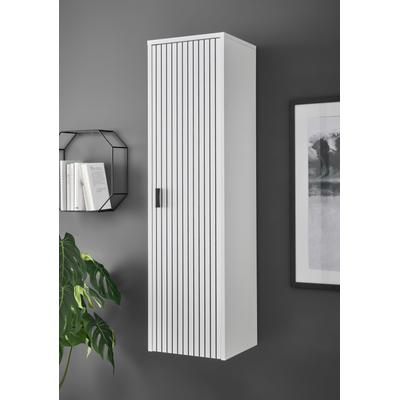 Mehrzweckschrank HOME AFFAIRE "Hudson", schwarz-weiß (weiß, schwarz), B:33cm H:120cm T:30cm, Holzwerkstoff, Schränke, Mehrzweckschrank, in moderner Trendfarbe, Griffe aus Metall (Schwarz), Höhe 120 cm