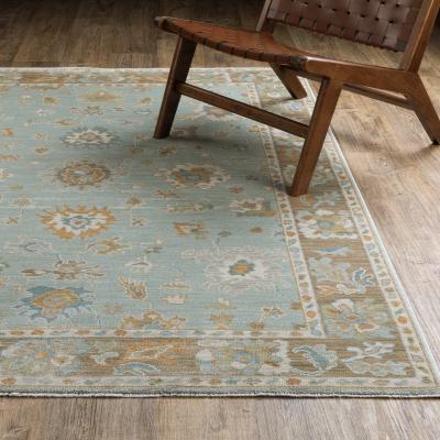 Style Haven Meadow Bordered Traditional Teal/ Rust Area Rug